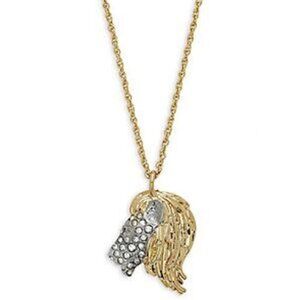 Alexis Bittar Gold Plated Swarovski Crystal Lion Pendant NEW 18" Necklace NWT